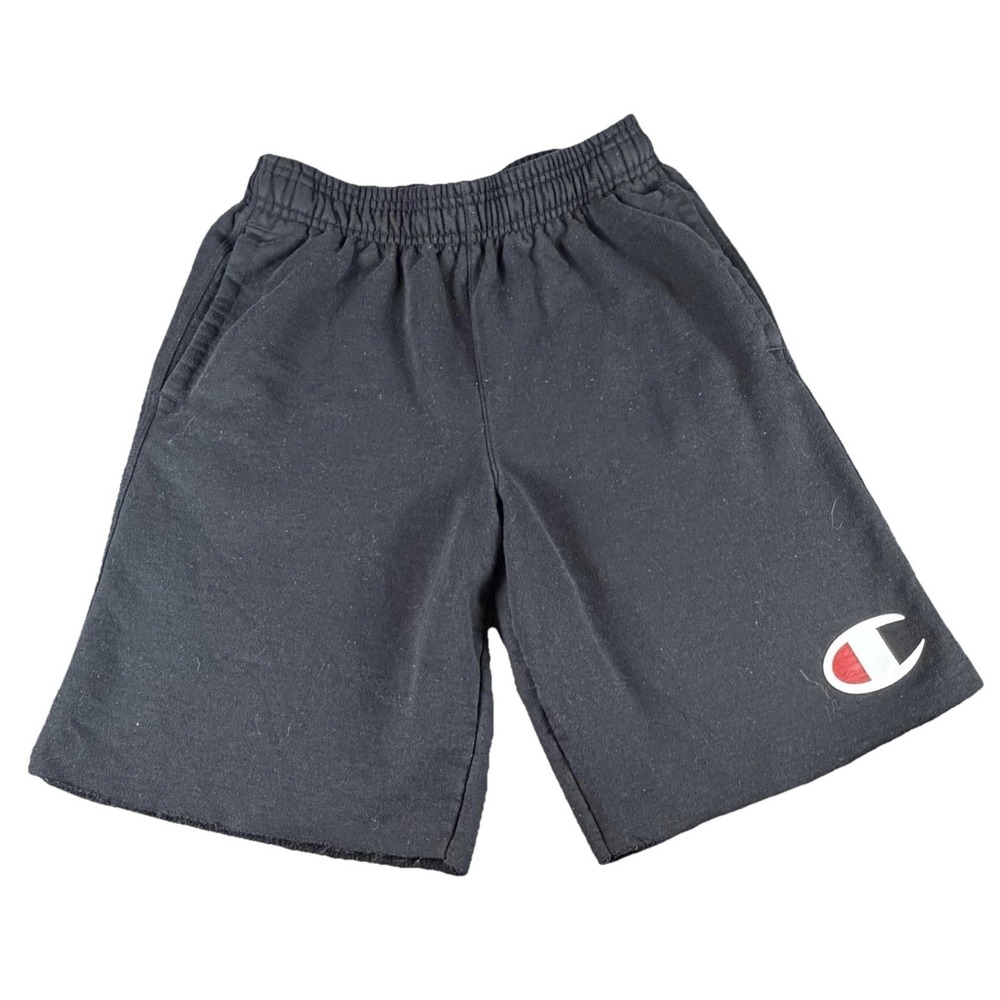 Champion Shorts Mens Medium Black Fleece Sweat Elastic Waist Pockets Gym Wear